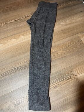 Cozy Cable Knit Charcoal Gray Leggings